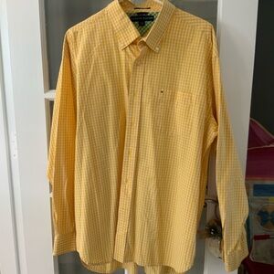 Tommy Hilfiger Yellow Checkered Casual Button Down Shirt